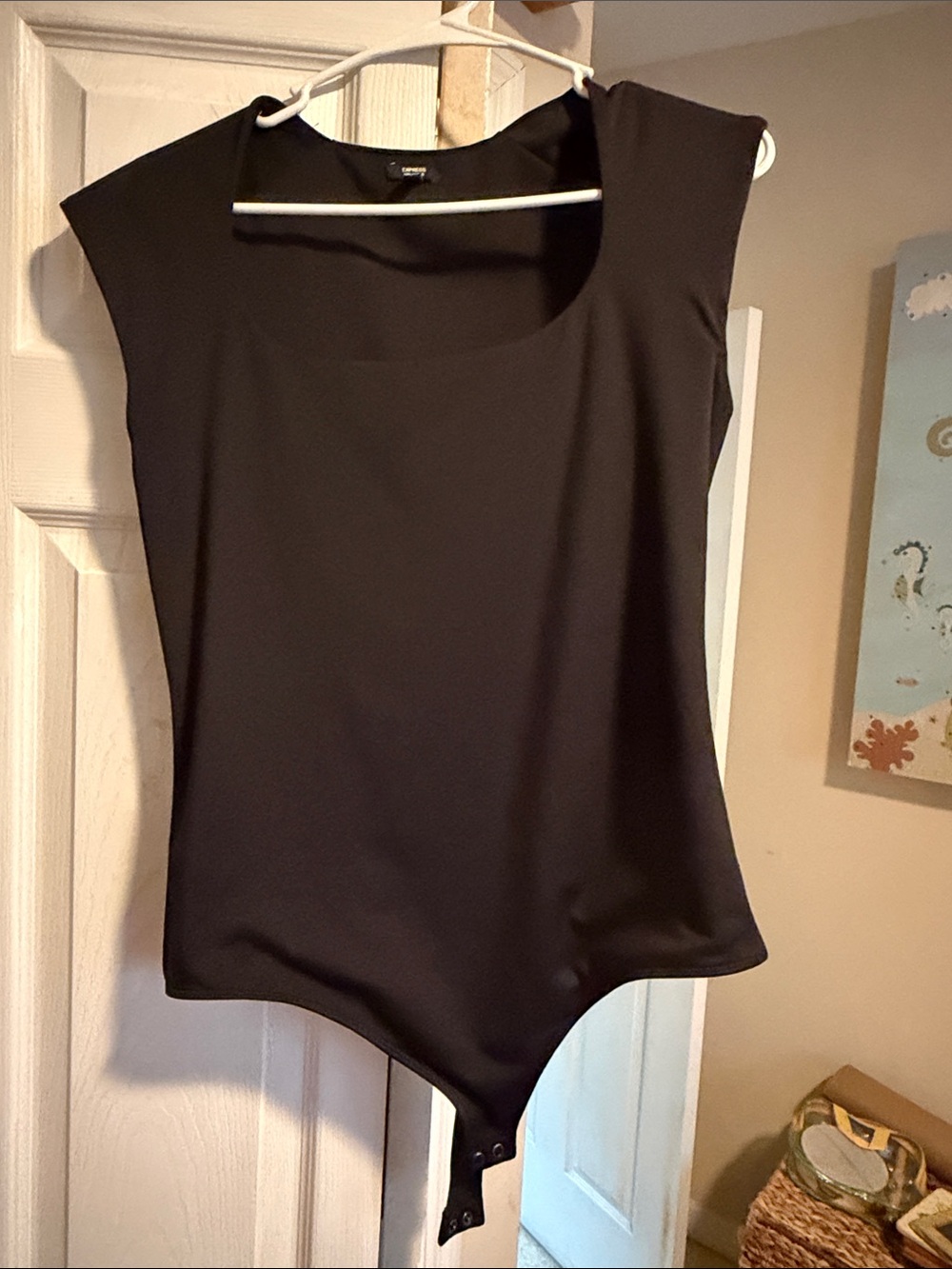 Express Black Square-Neck Sleeveless Bodysuit - Express